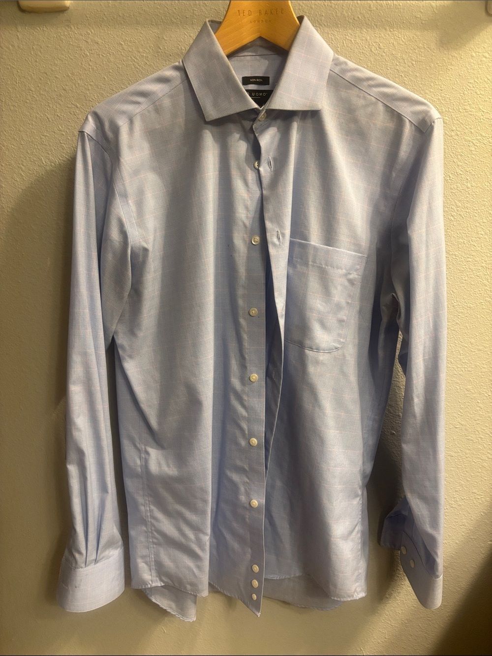 Pronto Uomo Light Blue Dress Shirt with Spread Collar